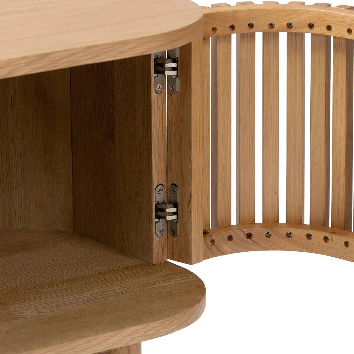 Soho Oak Slatted Corner TV Unit - Blythe Living