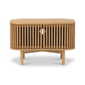 Soho Oak Slatted Corner TV Unit - Blythe Living