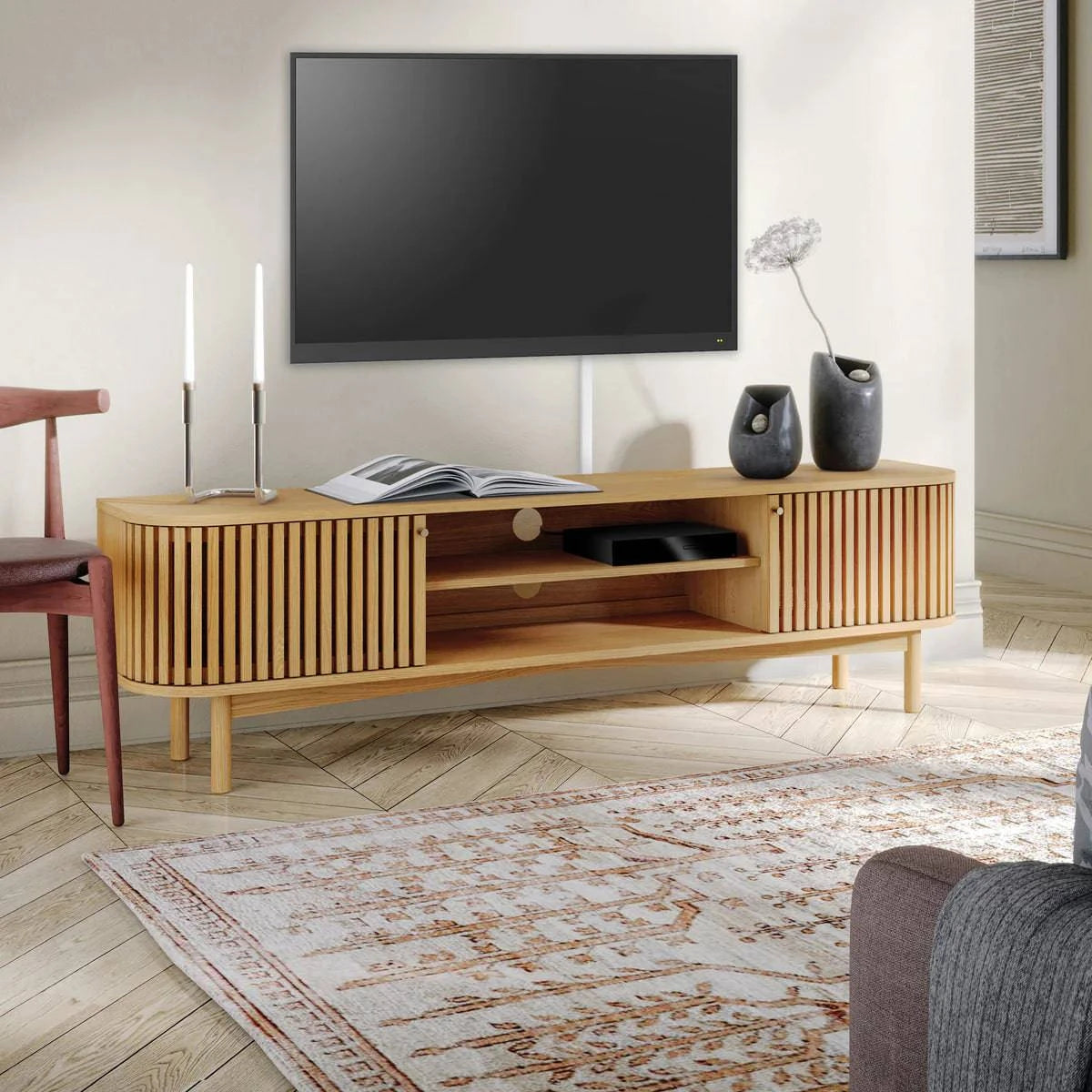 Soho Oak 180cm Slatted TV Unit soho-oak-180cm-slatted-tv-unit