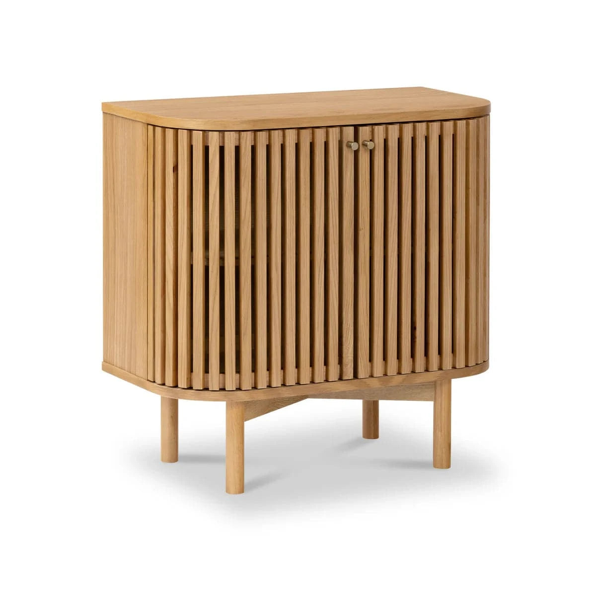 Soho Oak Slatted Cupboard - Blythe Living