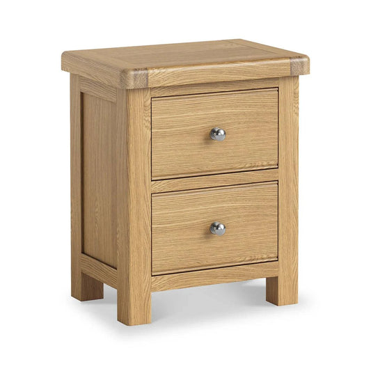 Normandy Oak 2 Drawer Bedside Table - Blythe Living