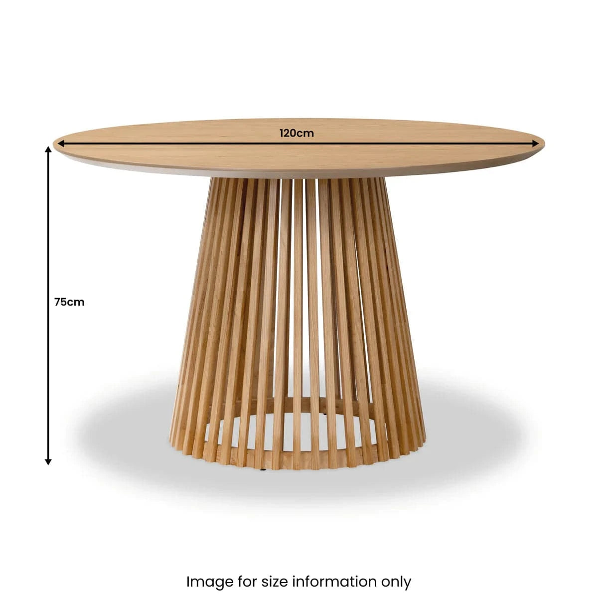 Soho Oak 120cm Slatted Round Dining Table
