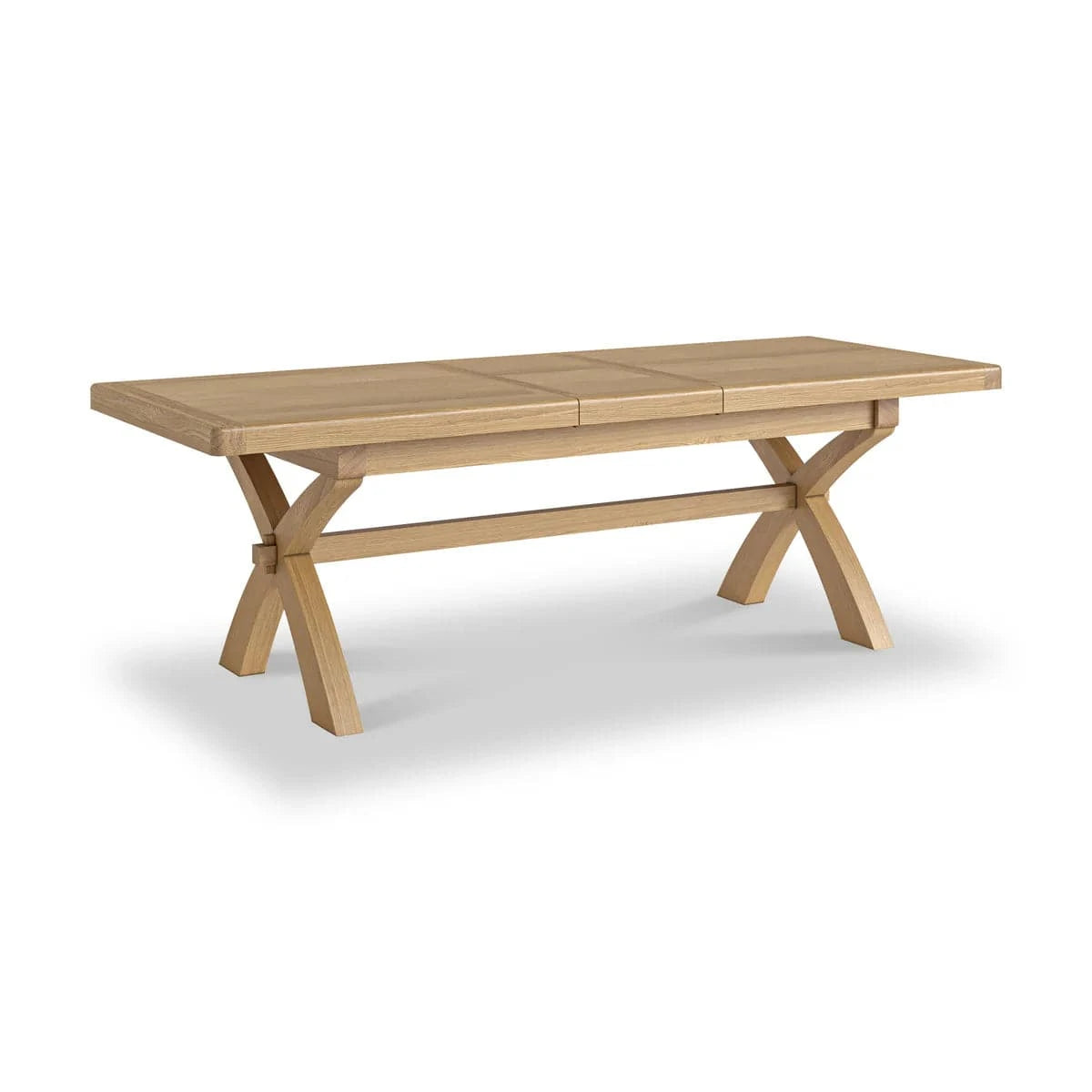 Normandy Oak Extendable 200cm Cross Legged Dining Table - Blythe Living