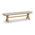 Normandy Oak Beige 200cm Cross Legged Dining Bench - Blythe Living