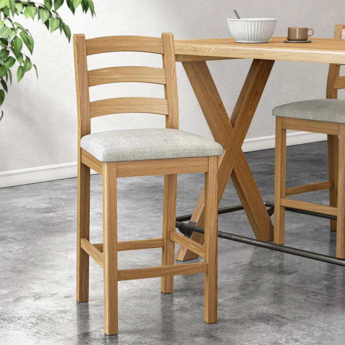 Normandy Oak Beige Bar Stool - Blythe Living