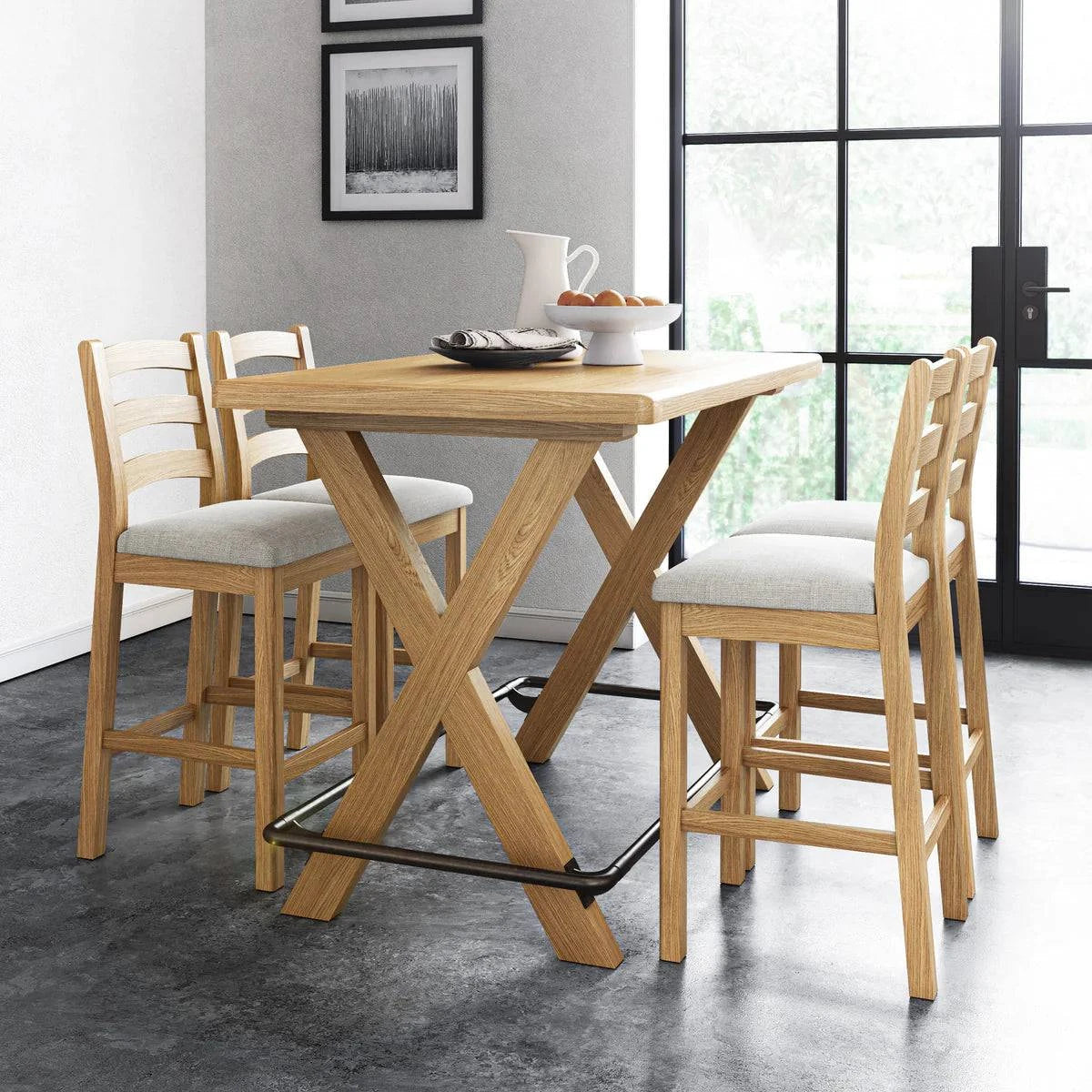 Normandy Oak Beige Bar Stool - Blythe Living