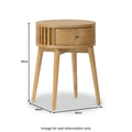 Soho Oak Slatted Round 1 Drawer Side Table - Blythe Living