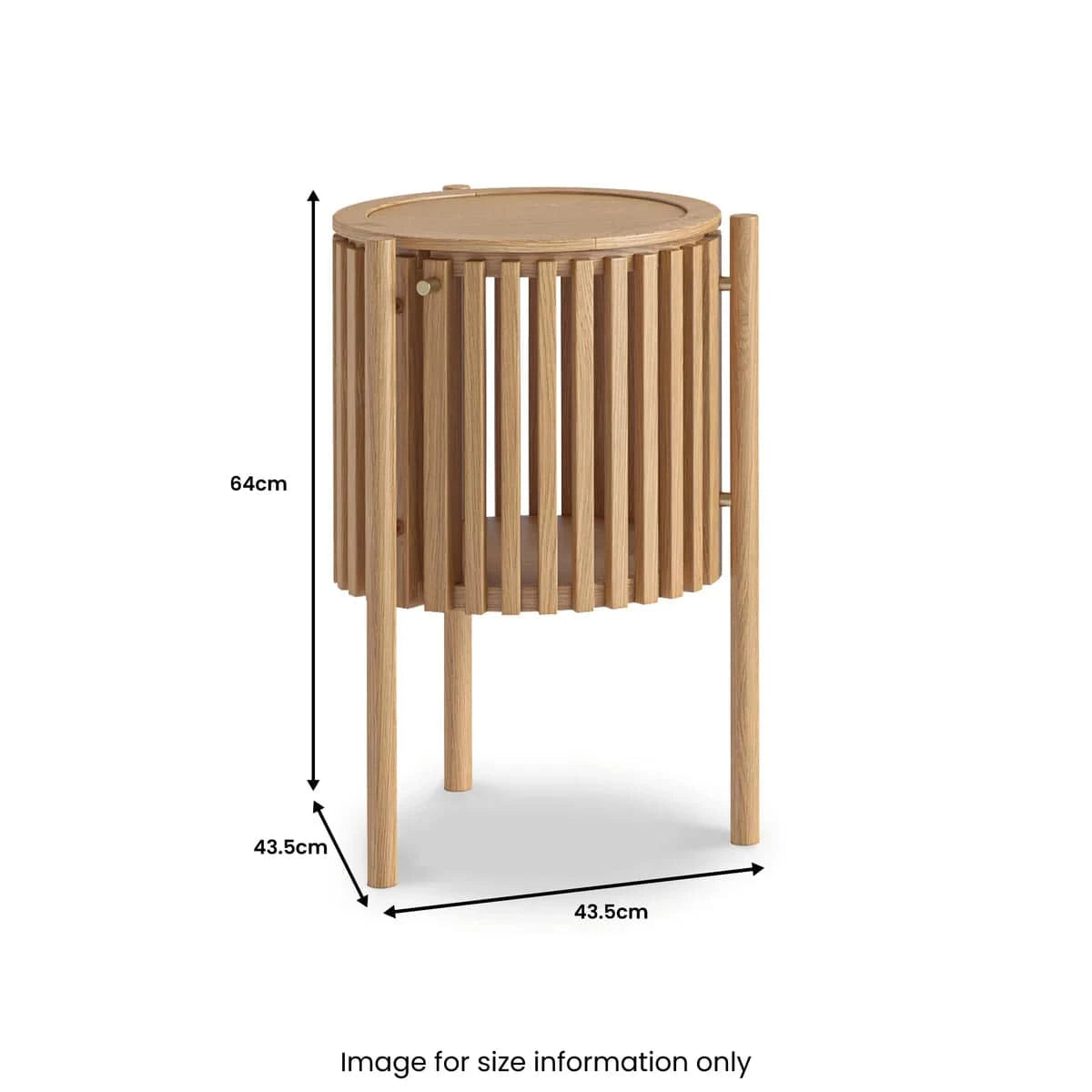 Soho Oak Slatted Story 1 Door Side Table - Blythe Living