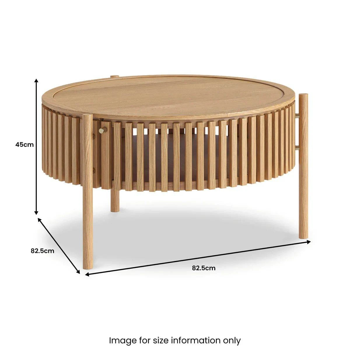 Soho Oak Slatted Story 1 Door Coffee Table - Blythe Living