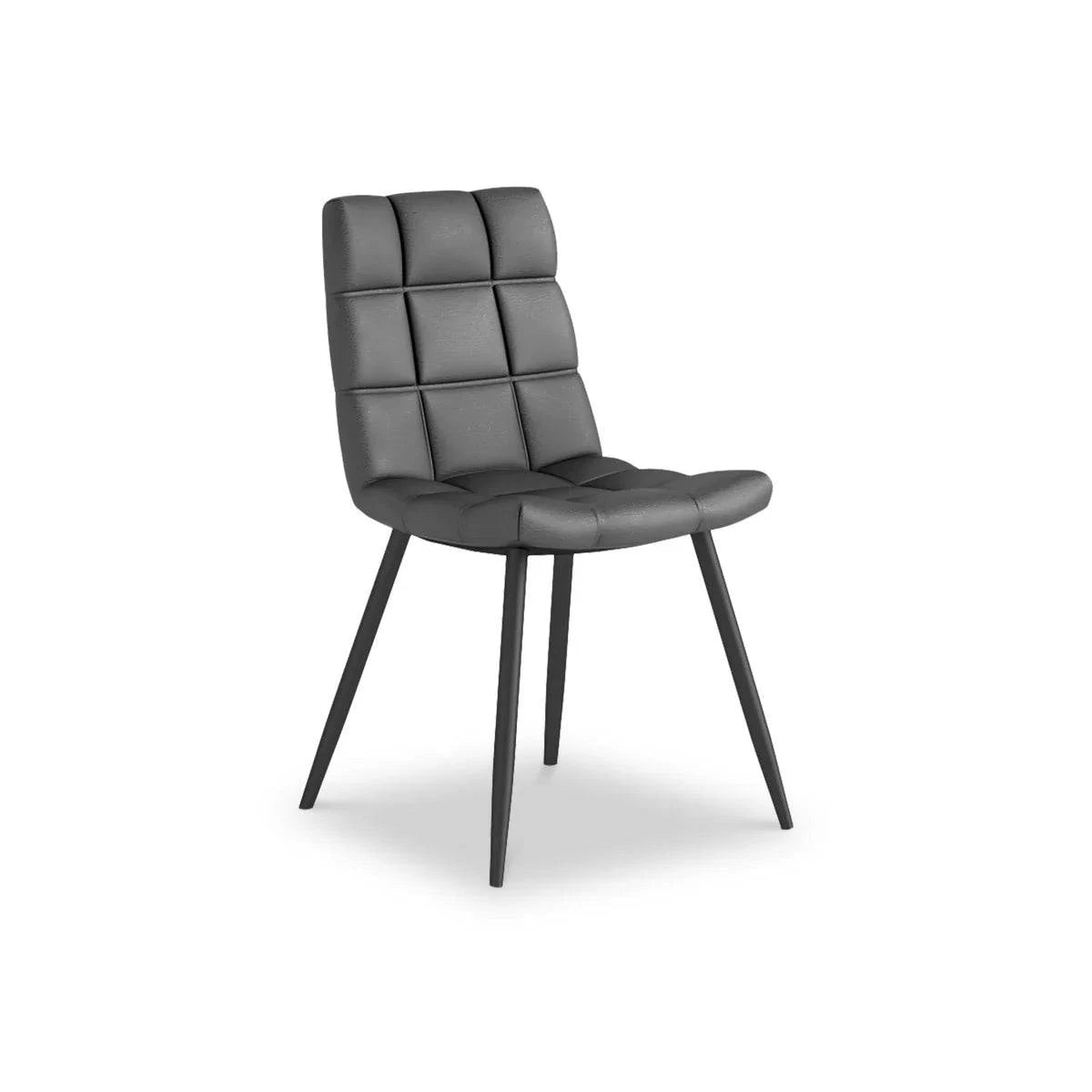 Hudson Dark Grey Faux Leather Dining Chair - Blythe Living