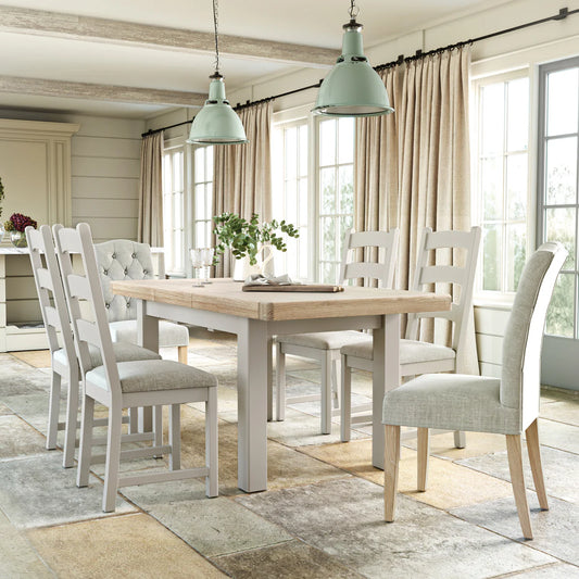 Salcombe Small Extending Dining Table - Stone Grey - Blythe Living