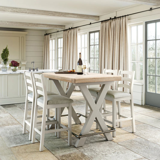 Salcombe 130cm Bar Table - Stone Grey