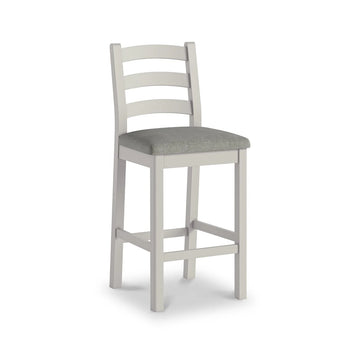 Salcombe Stone Grey Ladder Back Bar Chair - Grey Cushion
