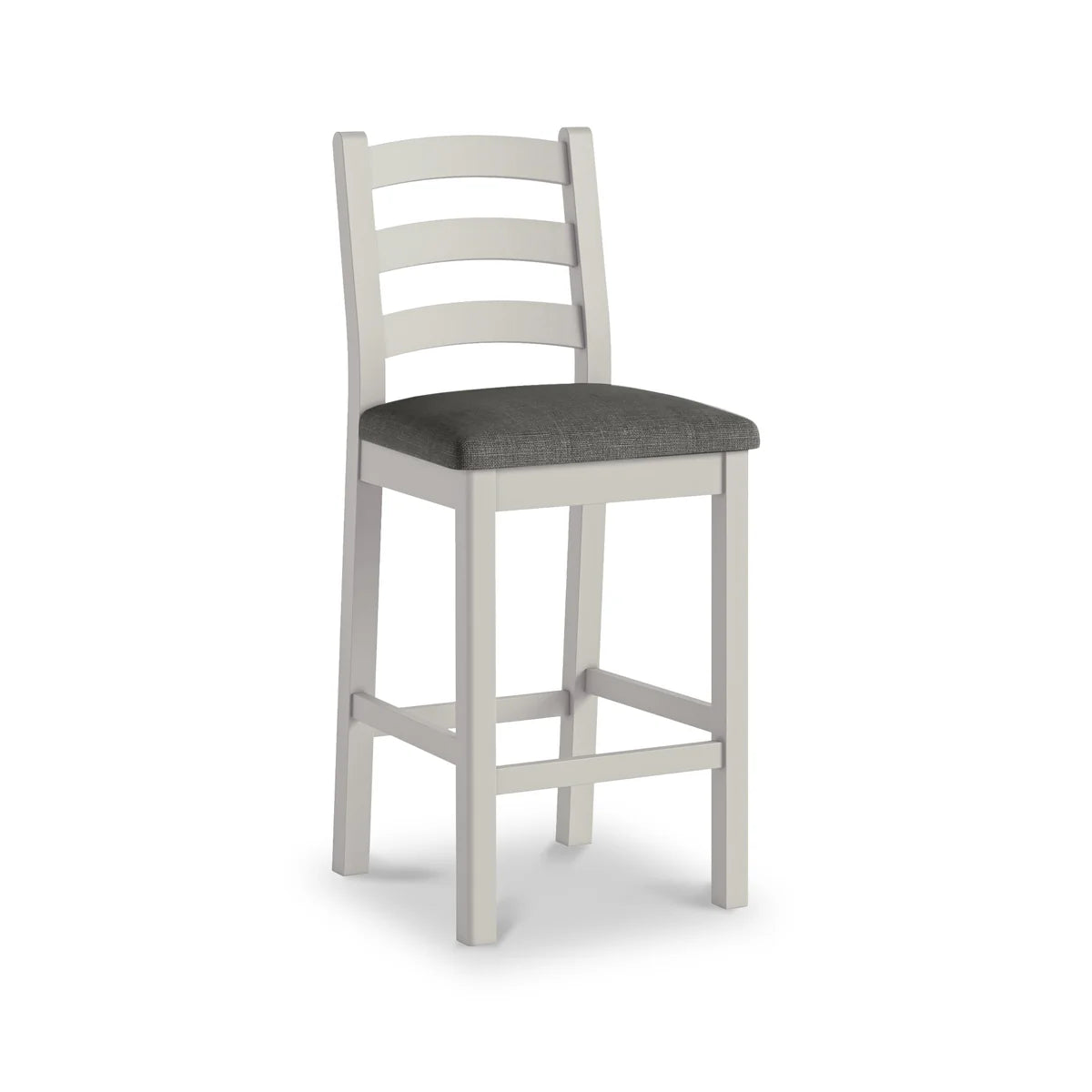 Salcombe Stone Grey Ladder Back Bar Chair - Charcoal Cushion