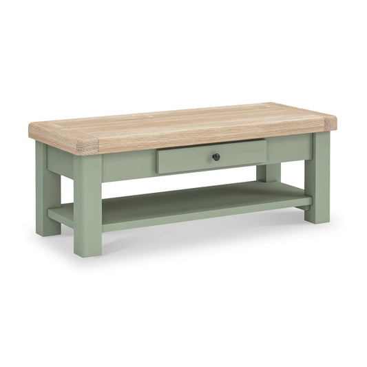 Salcombe 1 Drawer Coffee Table - Sage - Blythe Living