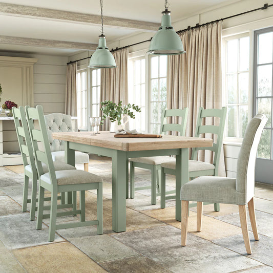 Salcombe Small Extending Dining Table - Sage - Blythe Living