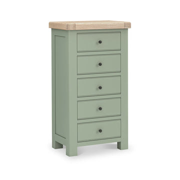 Salcombe 5 Drawer Tallboy Chest - Sage