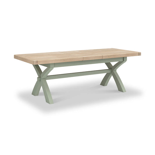 Salcombe Cross Leg Extending Dining Table - Sage - Blythe Living
