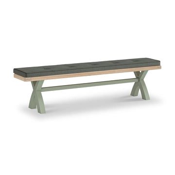Salcombe Sage Cross Leg Bench - Charcoal Cushion