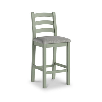 Salcombe Sage Ladder Back Bar Chair - Grey Cushion