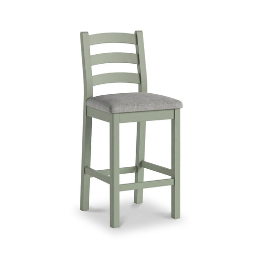 Salcombe Sage Ladder Back Bar Chair - Grey Cushion