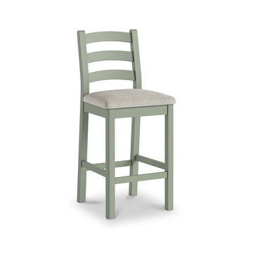 Salcombe Sage Ladder Back Bar Chair - Beige Cushion