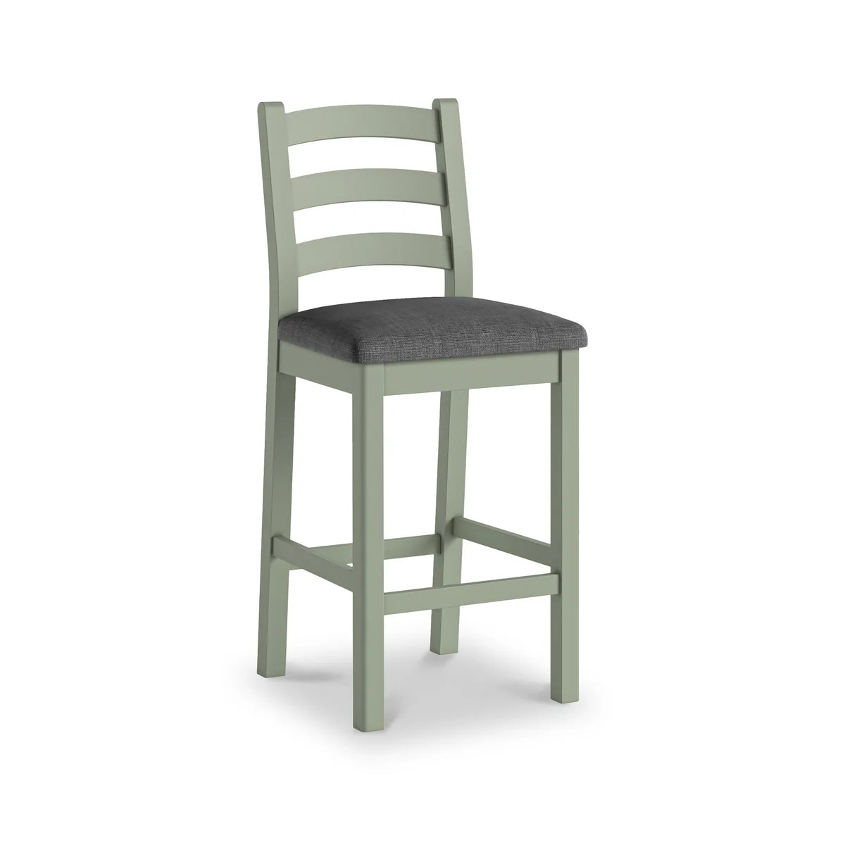 Salcombe Sage Ladder Back Bar Chair - Charcoal Cushion