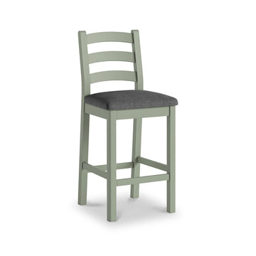 Salcombe Sage Ladder Back Bar Chair - Charcoal Cushion