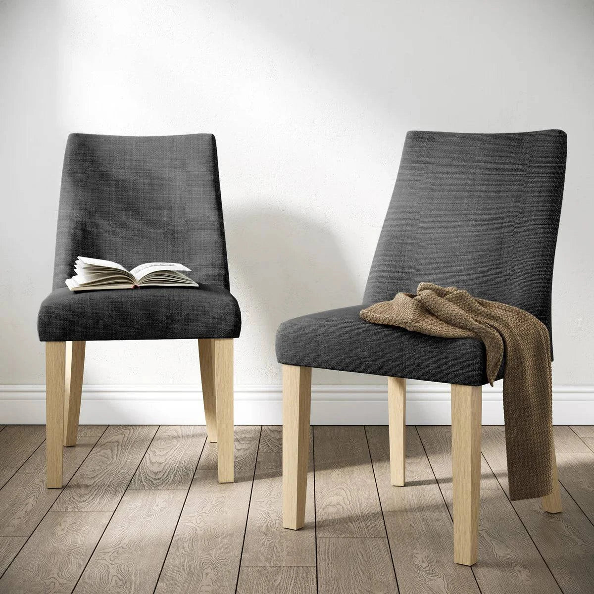 Cara Oak Charcoal Dining Chair - Blythe Living