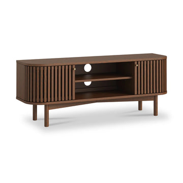 Soho Dark Oak 130cm Slatted Small TV Unit