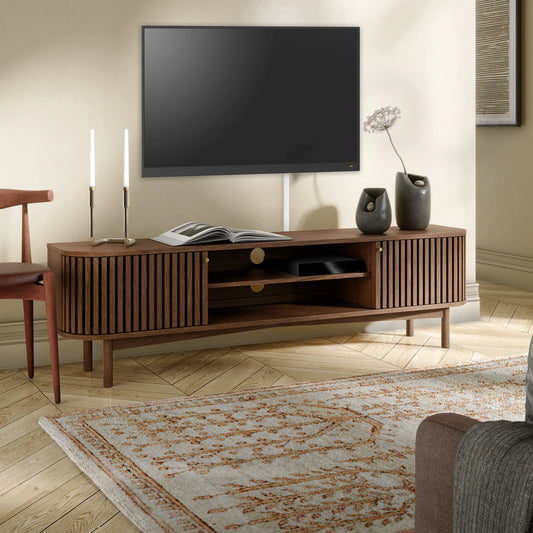 Soho Dark Oak 180cm Slatted Large TV Unit