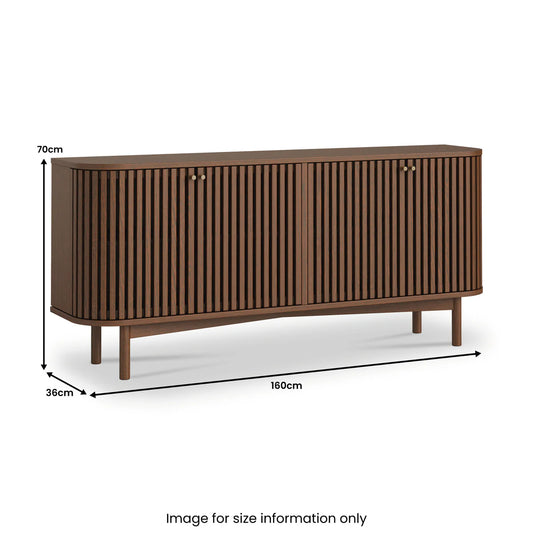 Soho Dark Oak Slatted Large Sideboard