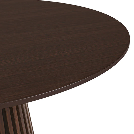 Soho Dark Oak Slatted Round Dining Table