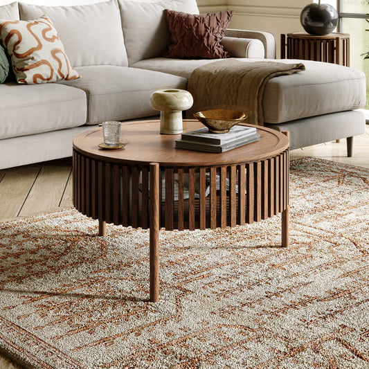 Soho Dark Oak Slatted Story 1 Door Coffee Table