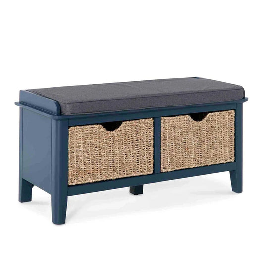 Harrogate Blue Storage Bench - Blythe Living