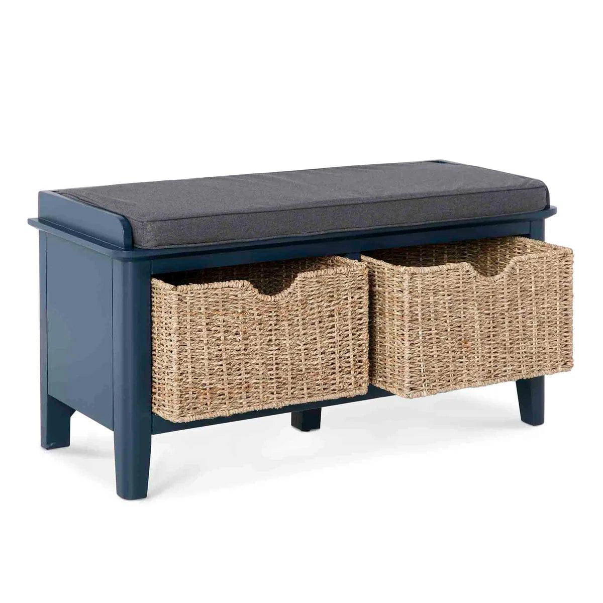 Harrogate Blue Storage Bench - Blythe Living