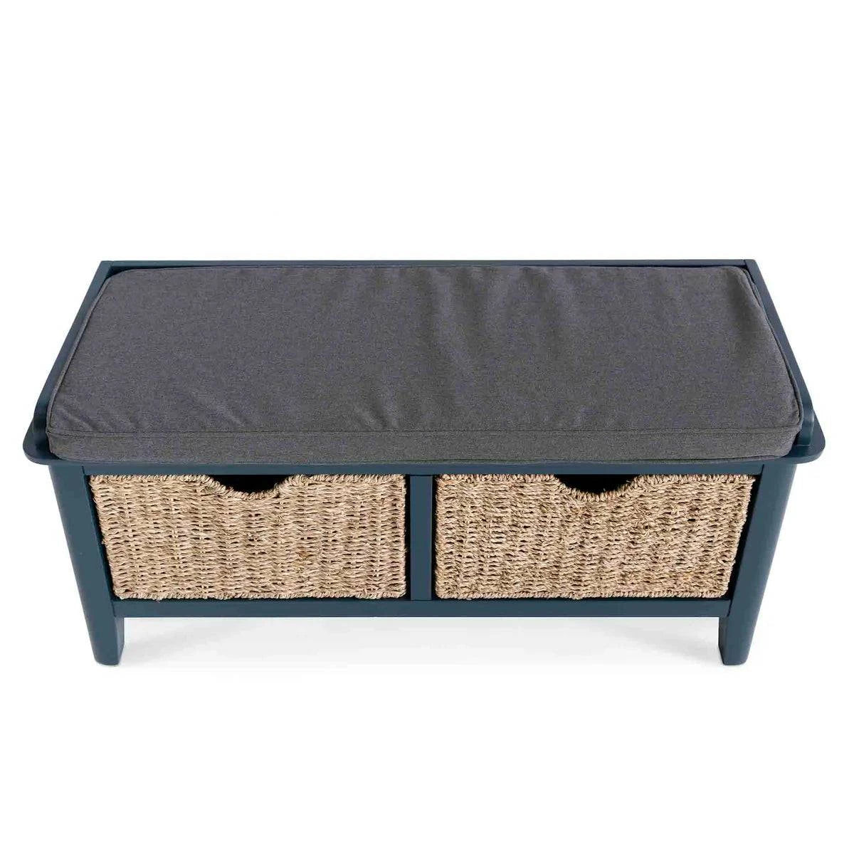 Harrogate Blue Storage Bench - Blythe Living