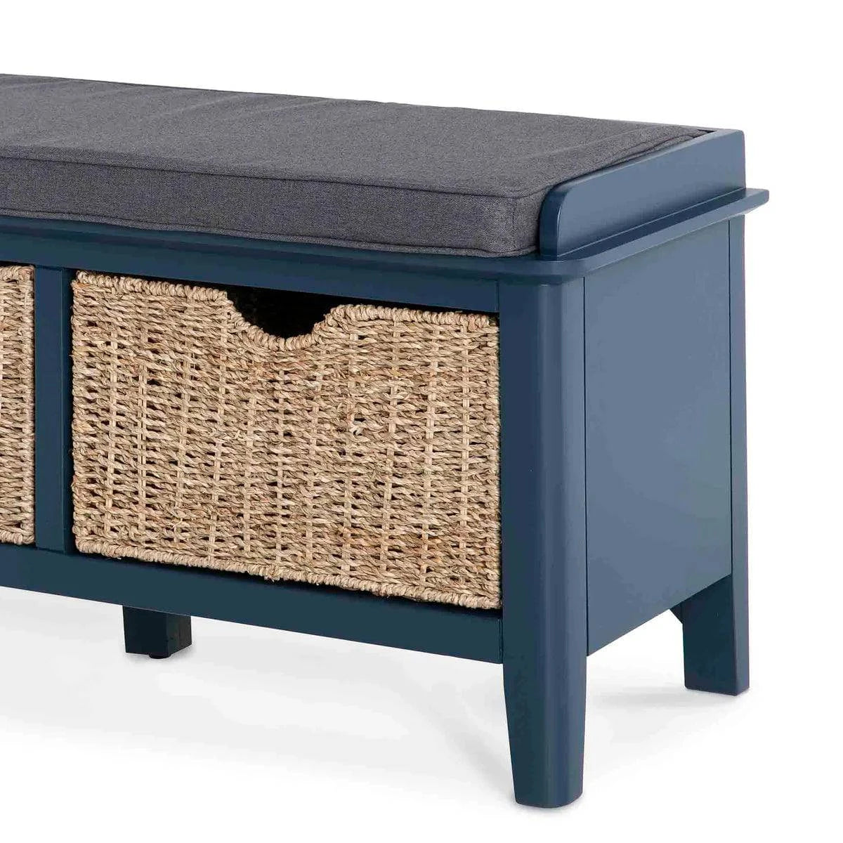 Harrogate Blue Storage Bench - Blythe Living