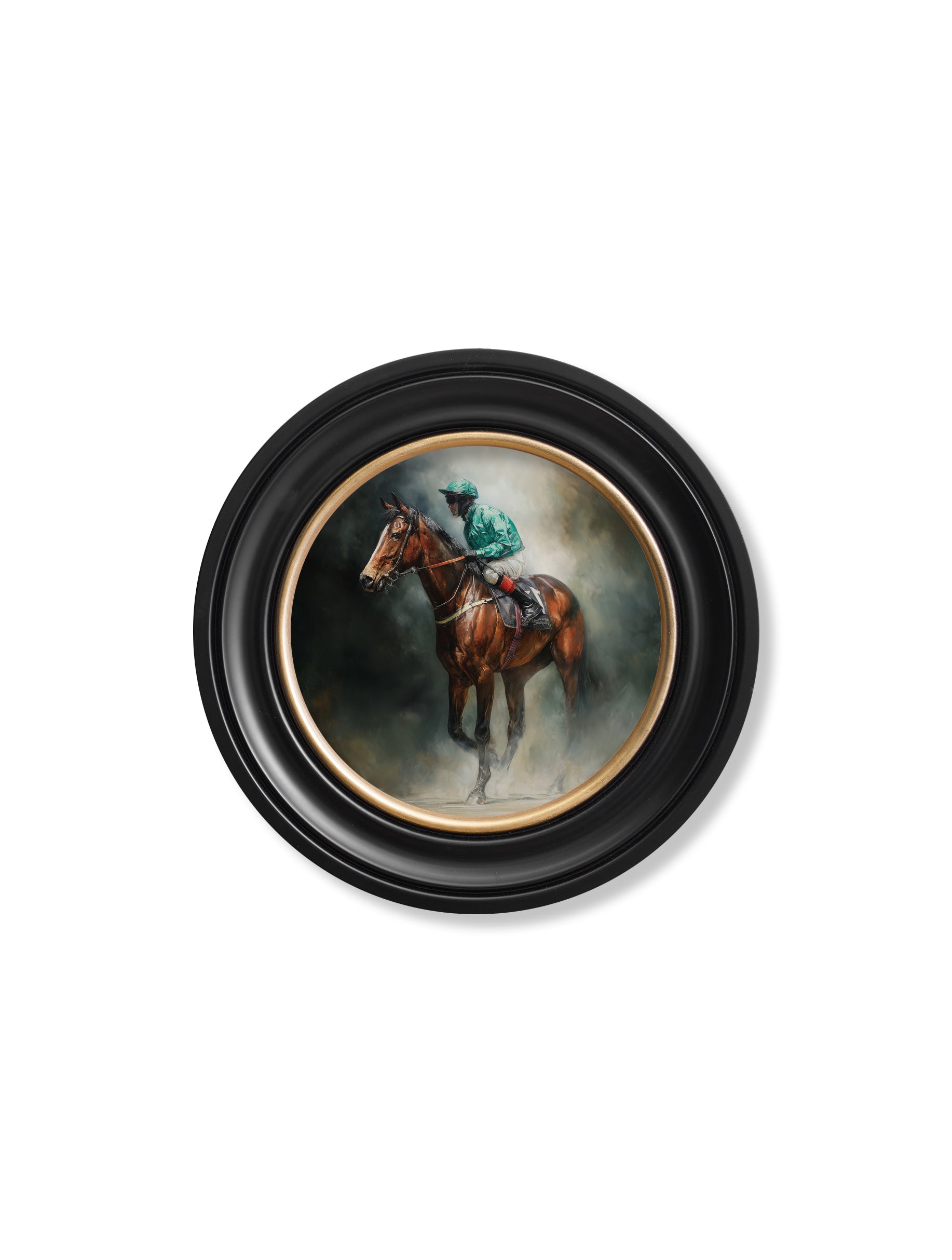 The Irish Racehorses - Oxford Round Frame - Blythe Living