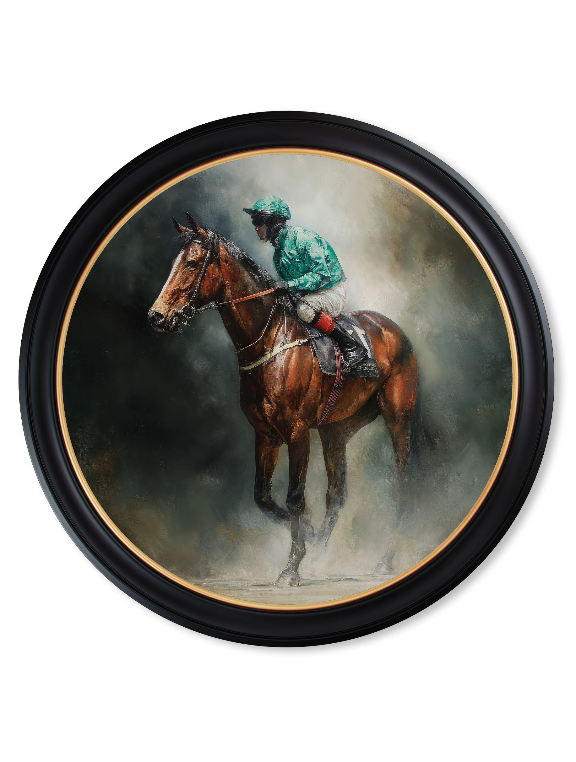 The Irish Racehorses - Oxford Round Frame - Blythe Living
