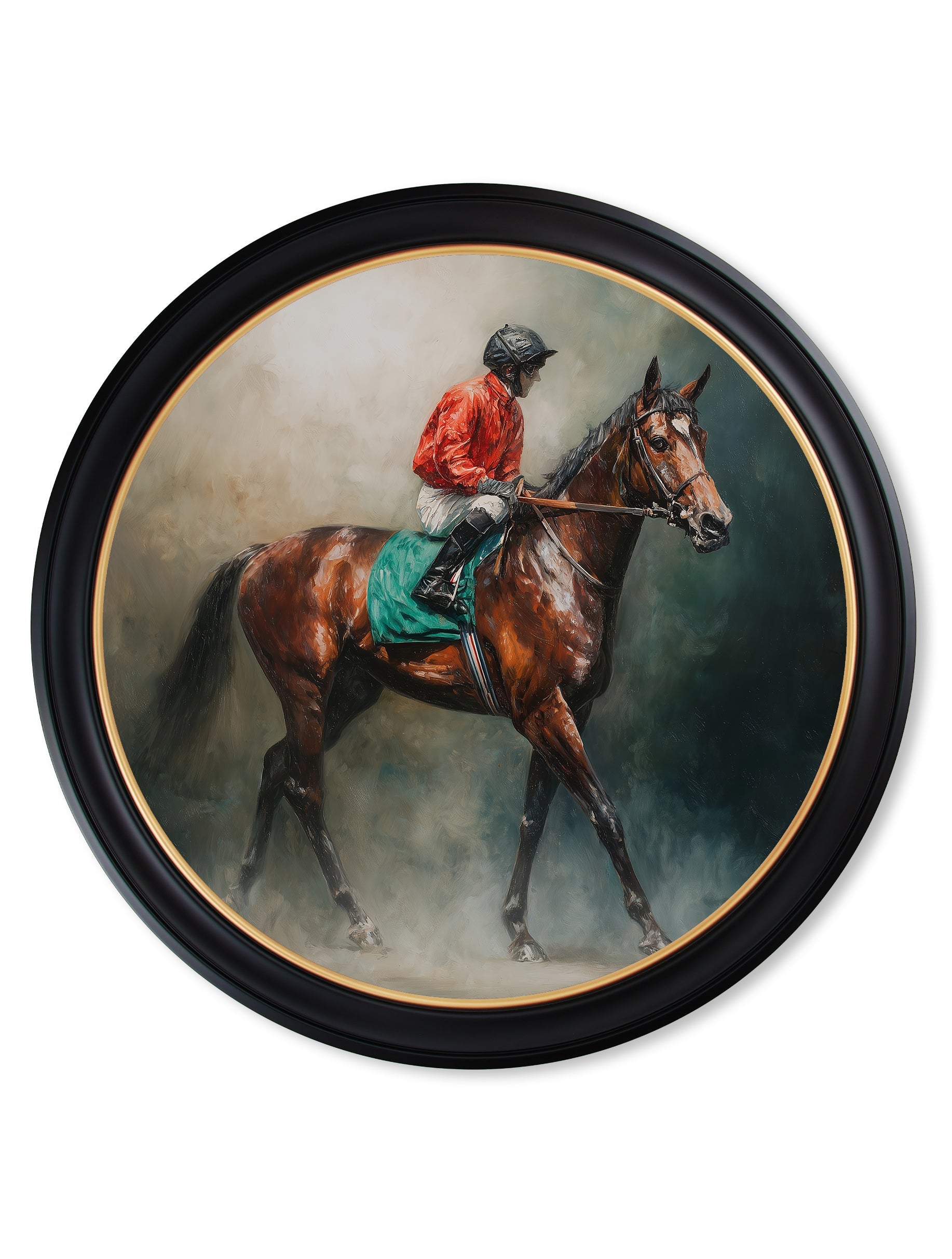 The Irish Racehorses - Oxford Round Frame - Blythe Living