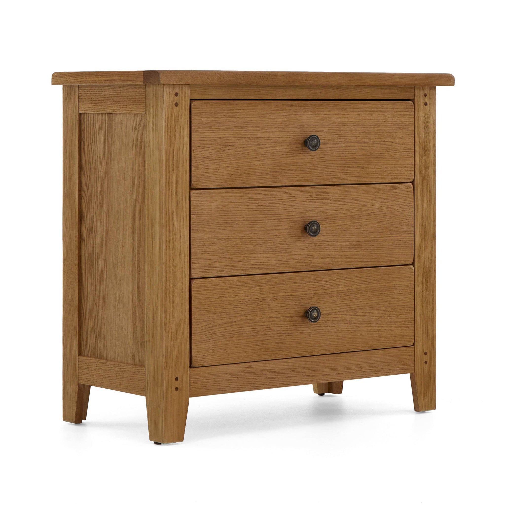 Burford Oak 3 Drawer Chest - Blythe Living