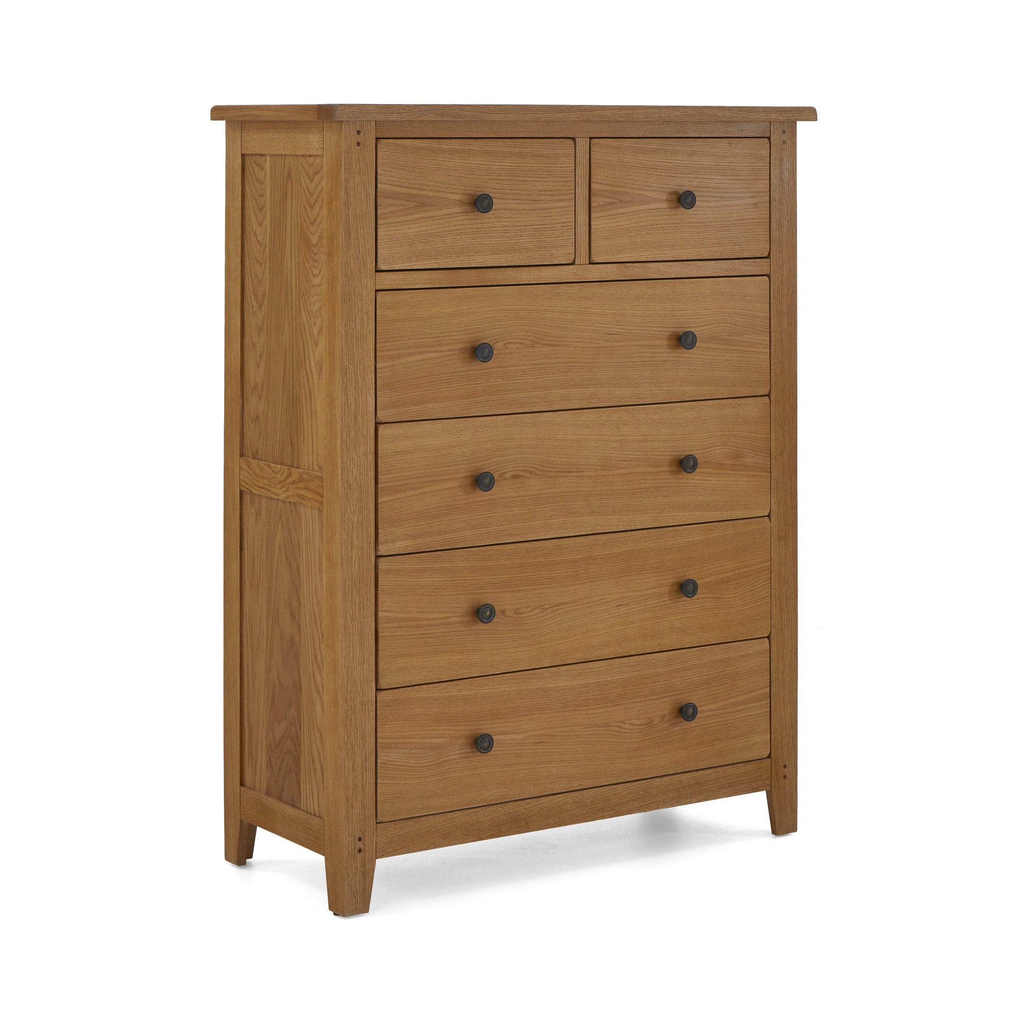 Burford Oak 2 over 4 Drawer Chest - Blythe Living