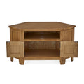 Burford Oak Corner TV Unit with Door - Blythe Living