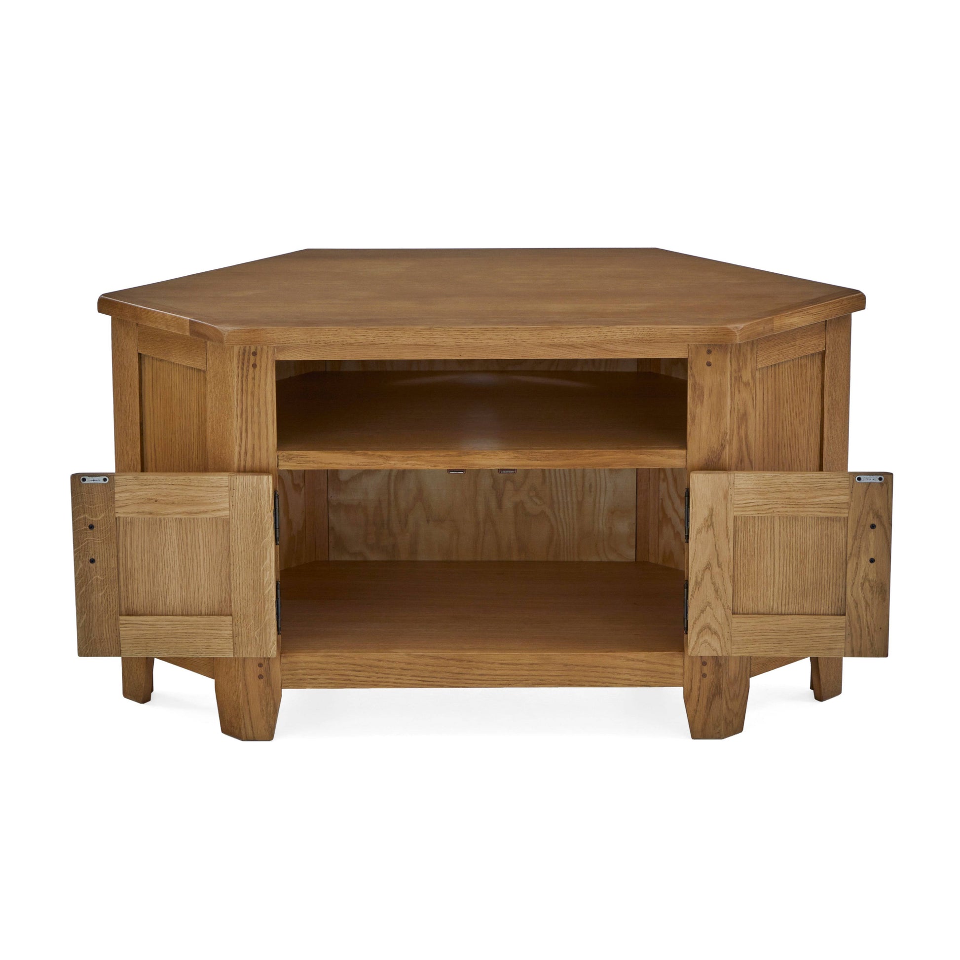 Burford Oak Corner TV Unit with Door - Blythe Living