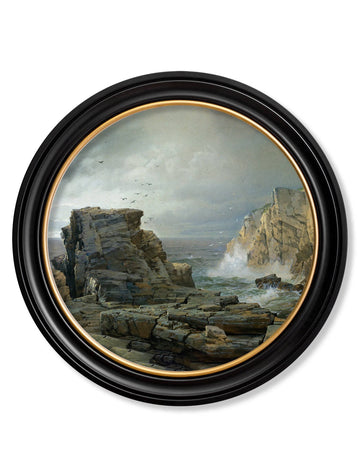 c.1877 Rocky Coast - Round Frame - Blythe Living