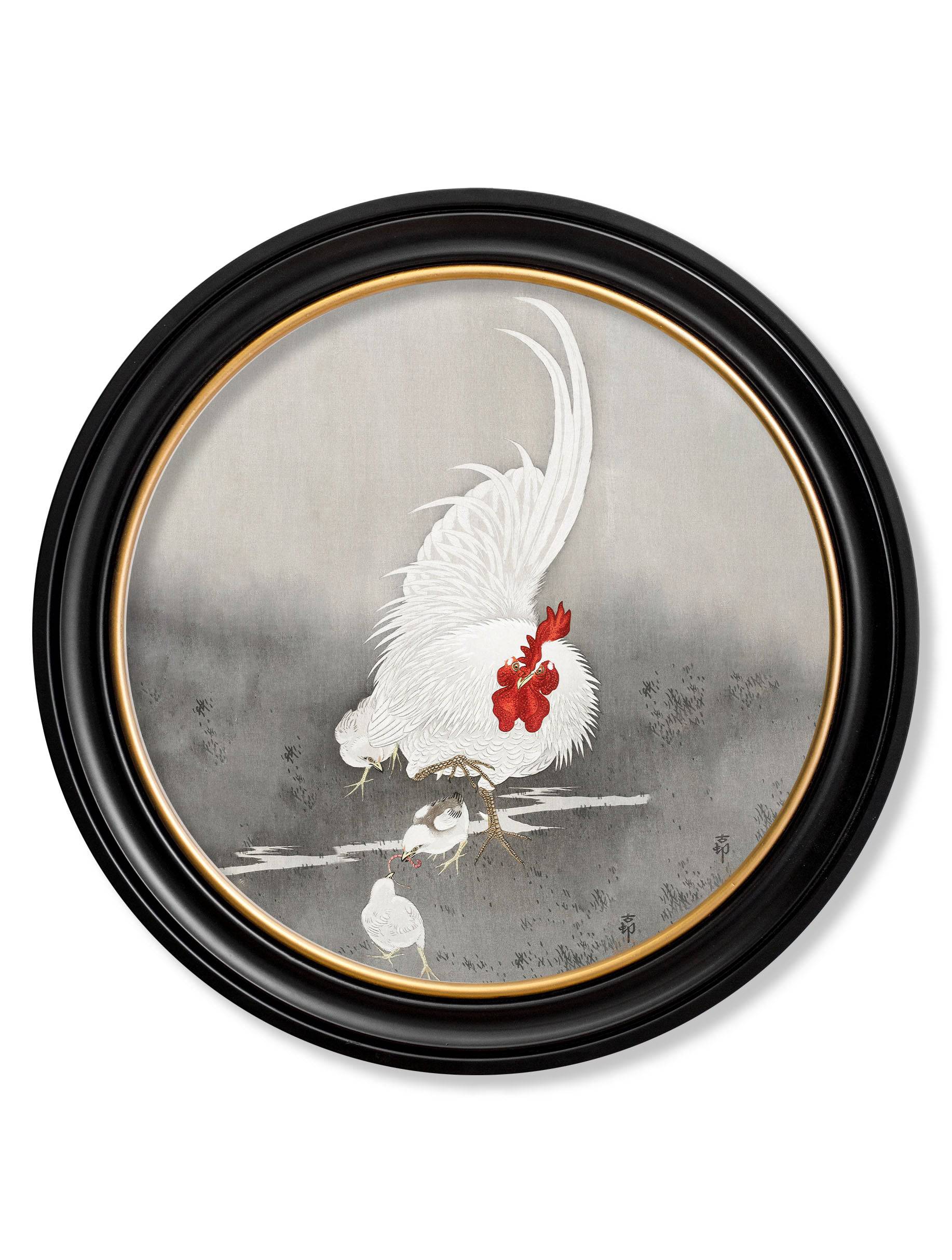 c.1910 Roosters - Ohara Koson - Round - Blythe Living