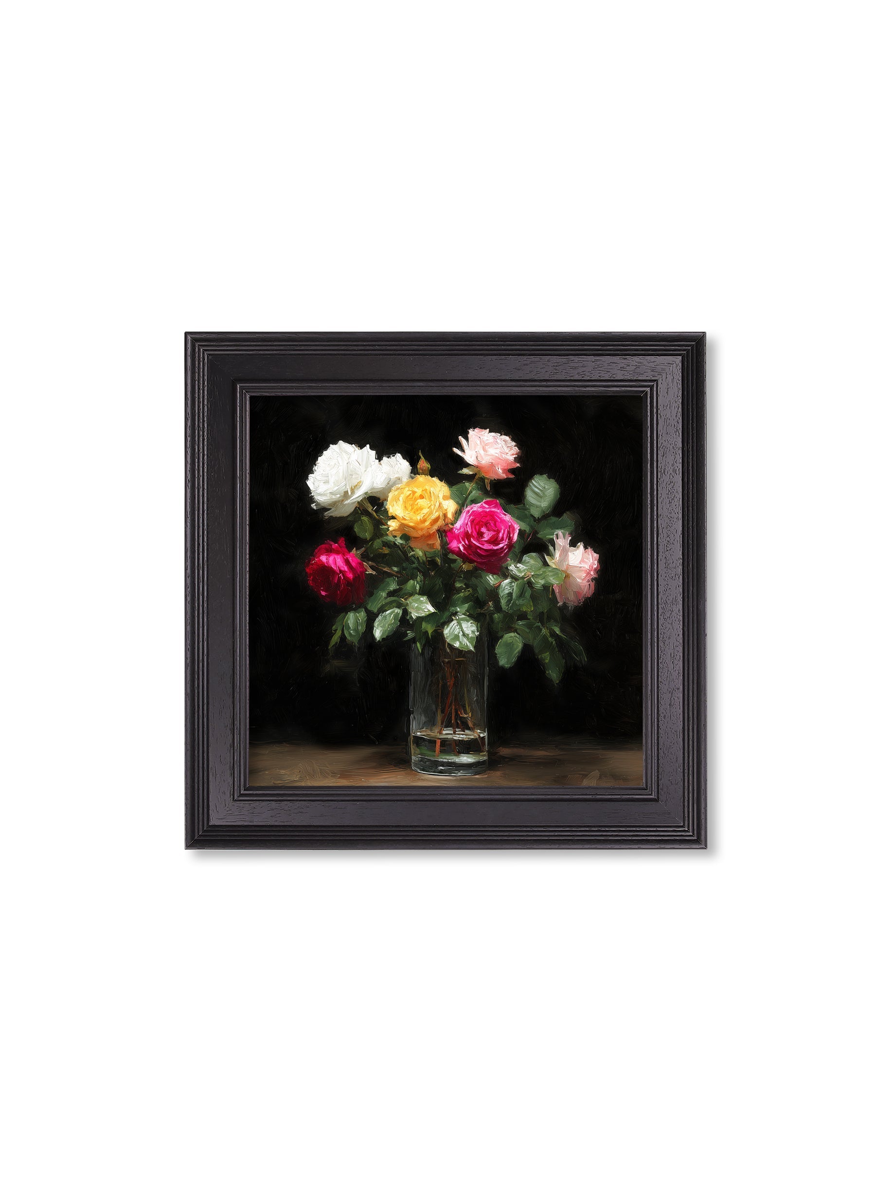 Roses After Dark - Black Hurstwood Square Frame - Blythe Living