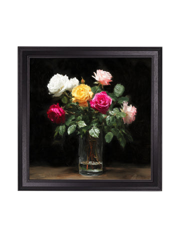Roses After Dark - Black Hurstwood Square Frame - Blythe Living