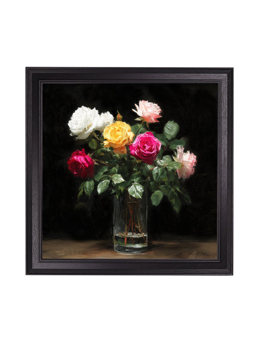 Roses After Dark - Black Hurstwood Square Frame - Blythe Living